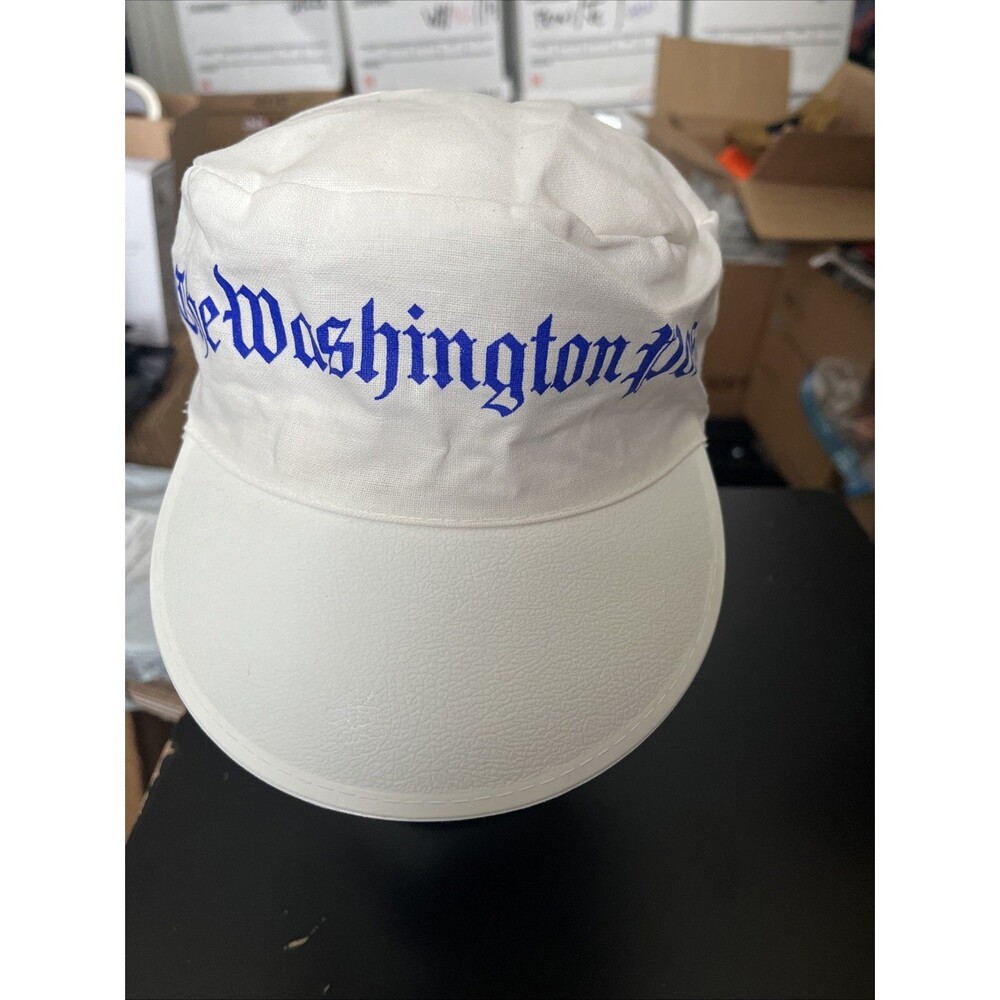 Vintage Washington Post Painters Hat 1980s NOS Blue/White